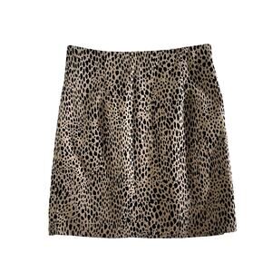 Brandy Melville Leopard Animal Print Mini Skirt Preppy Casual Y2K